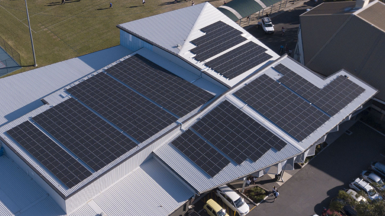 Wavell State High School solar installation viewed from above by Beare Group Australia